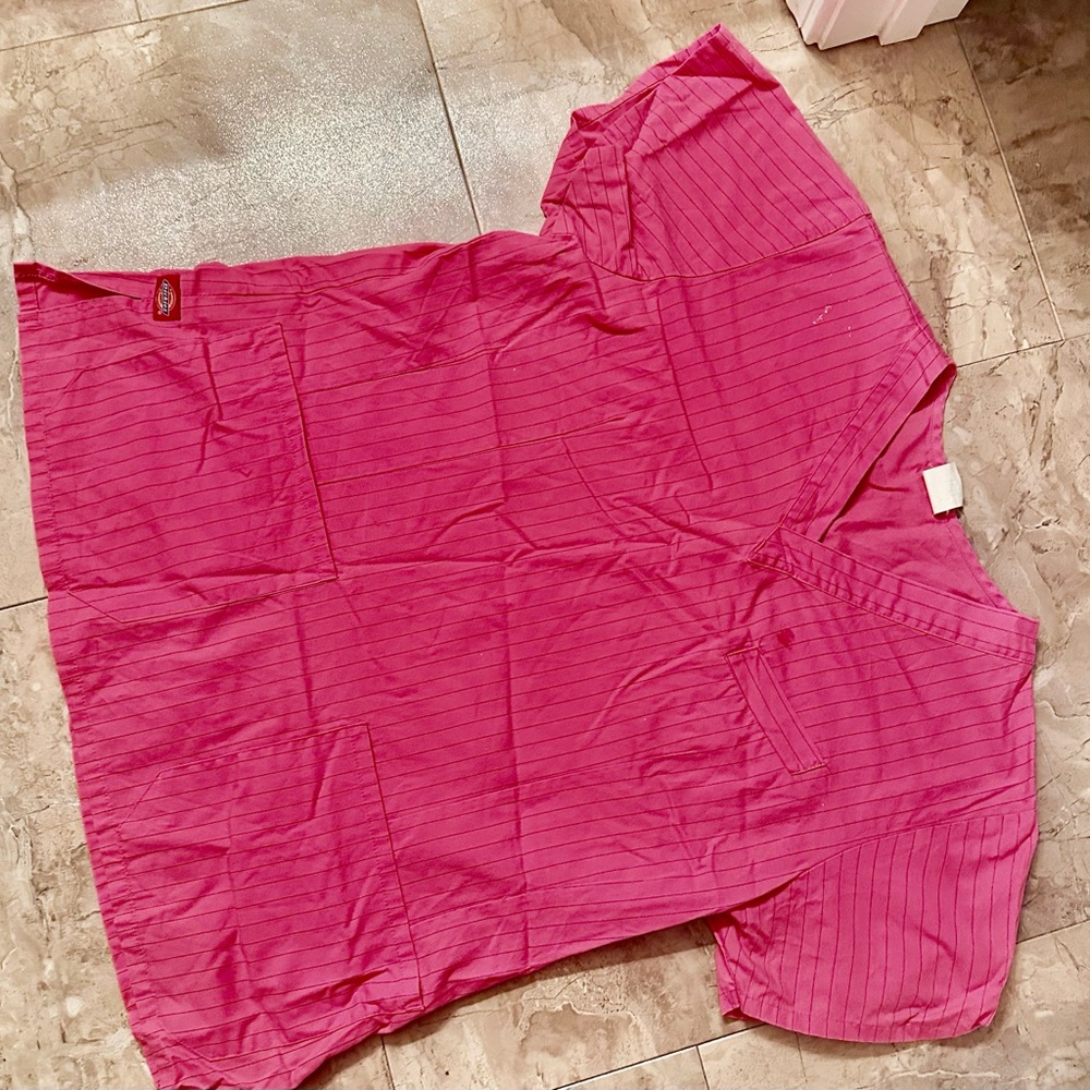Pink Striped V-Neck Top